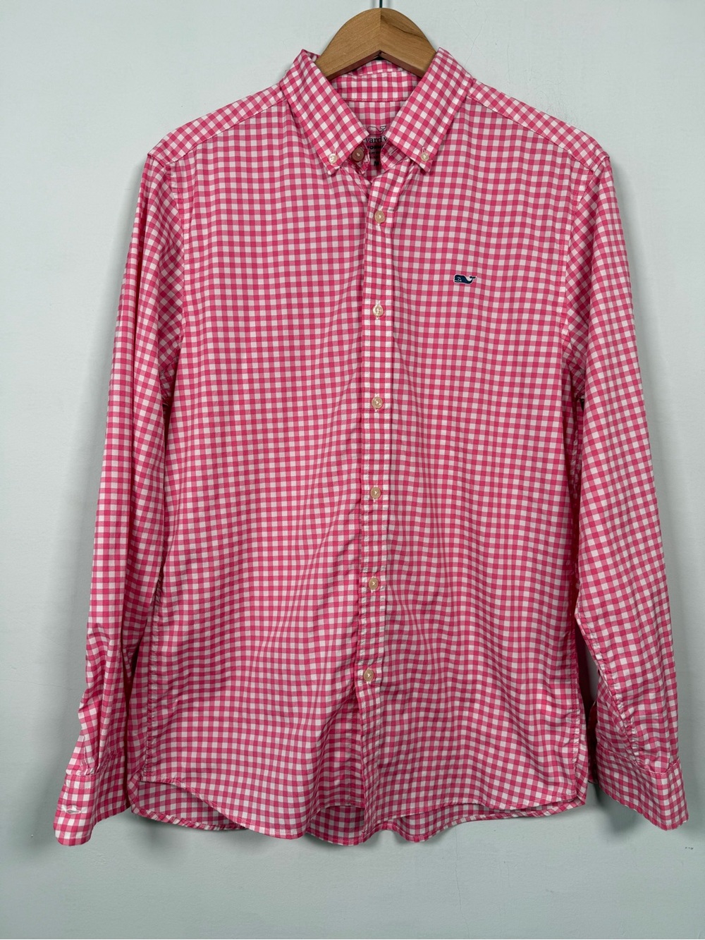 Vineyard Vines Pink Gingham Performance Button Up Shirt, Size M, Like New! - Picture 2 of 10